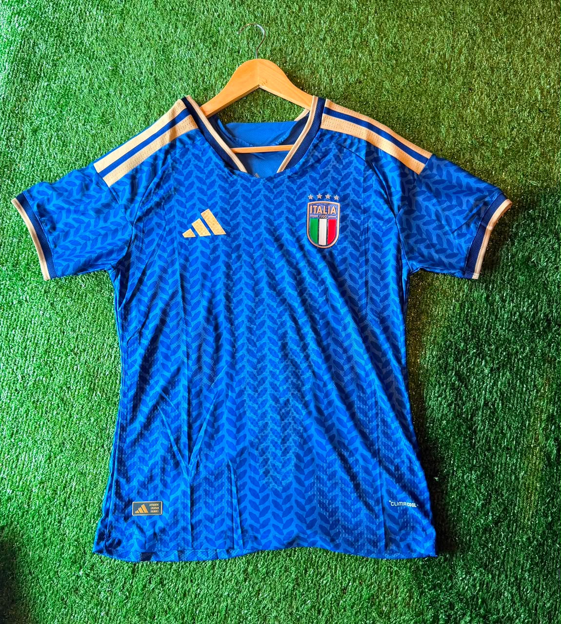 Camiseta Italia · azul con detalles dorados