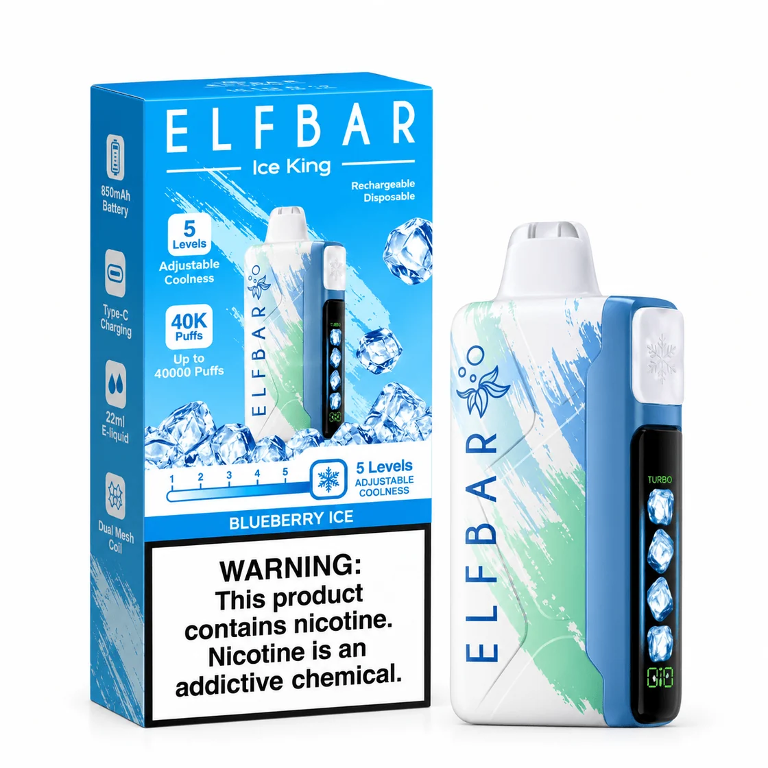 ElfBar Ice King 40000 Puffs Blueberry Ice