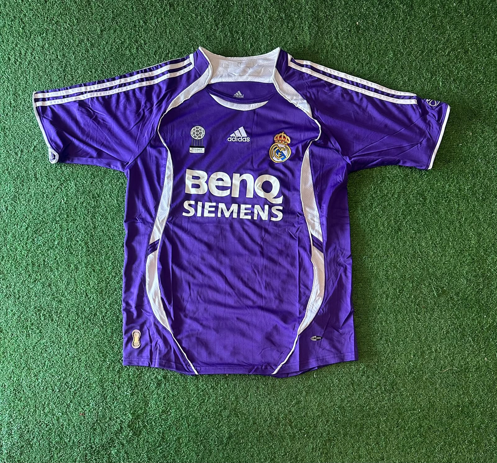 Camiseta retro Real Madrid 2006/07 · violeta · BenQ Siemens