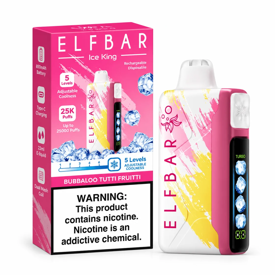 ElfBar Ice King 40000 Puffs Bubbaloo Tutti Fruiti